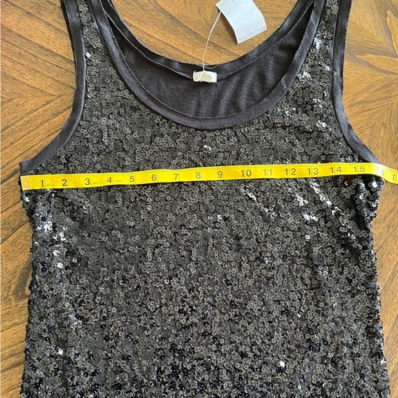 J. Crew Black Sequin Sleeveless Cami Tank Top Size M NWT - Picture 5 of 6